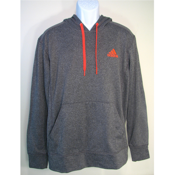adidas Other - Mens Adidas Climawarm Hoodie Gray Orange Sz Large